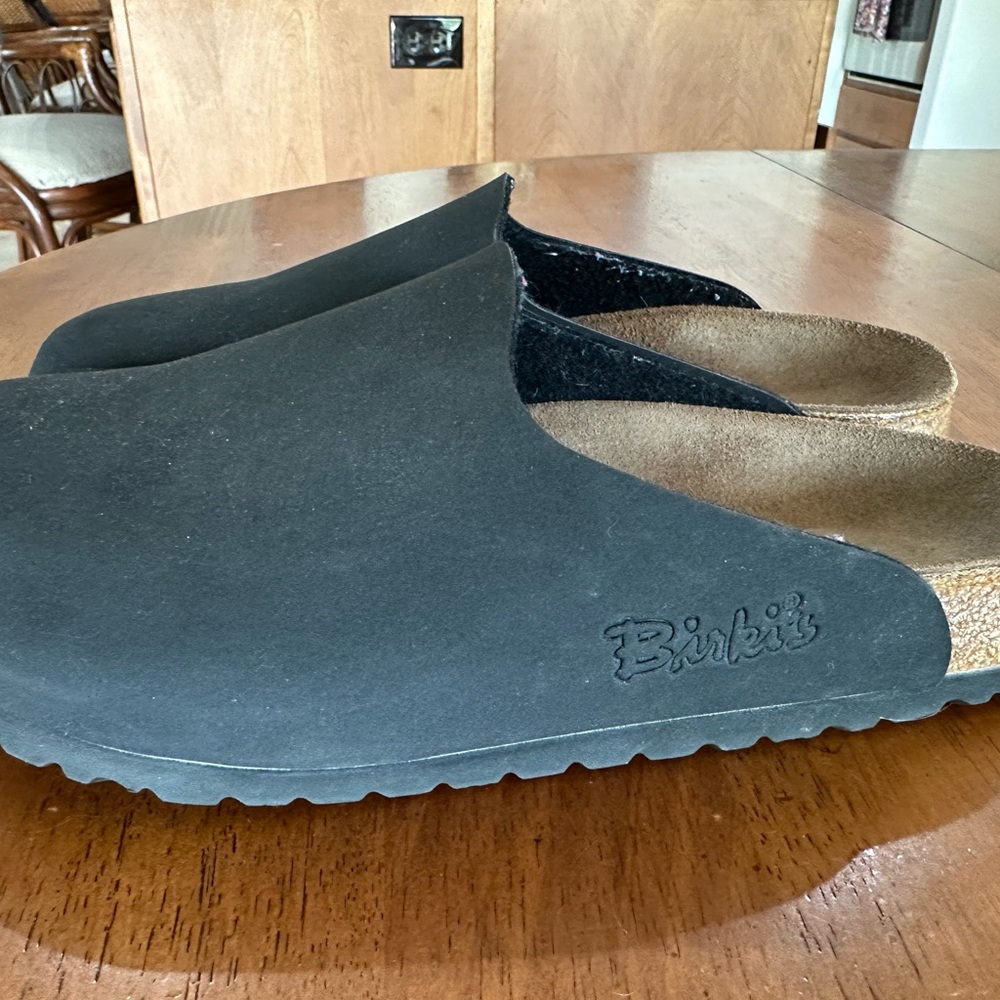 Birkenstock Birki’s Black Slip-On Clogs w Cork Bottom Women’s Size 7 - Picture 9 of 12